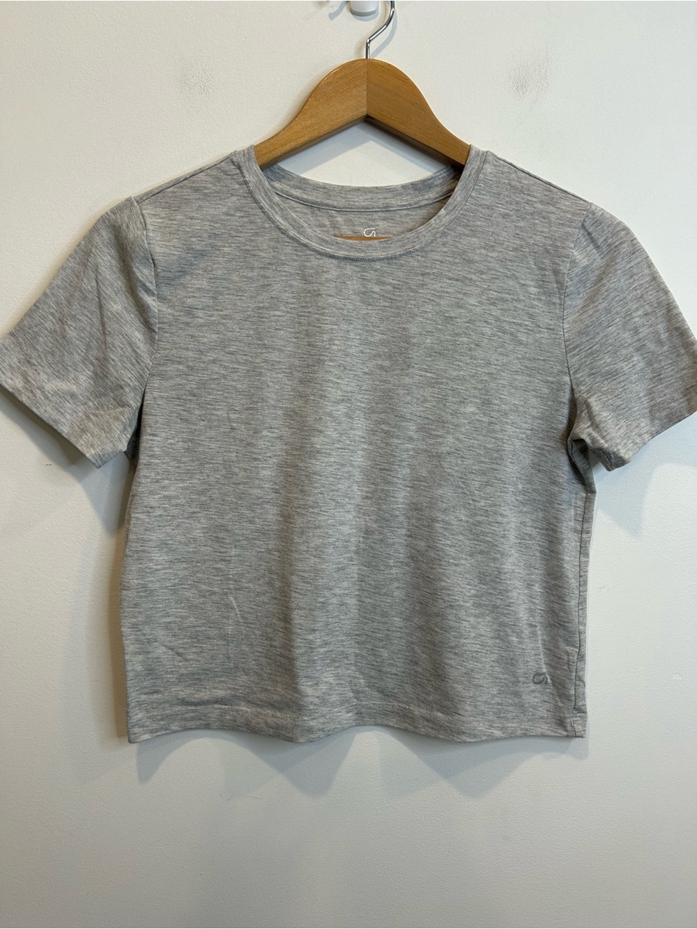 GapFit Brushed Jersey T-Shirt Crop Grey